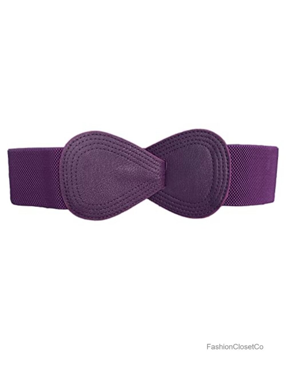 Women's Stretchy Elastic Waist Belt with Interlock Buckle Wide Stretch Waistband